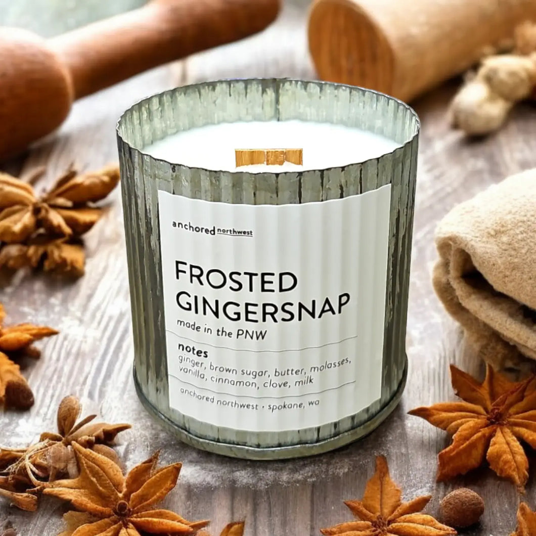 Frosted Gingersnap Wood Wick Candle