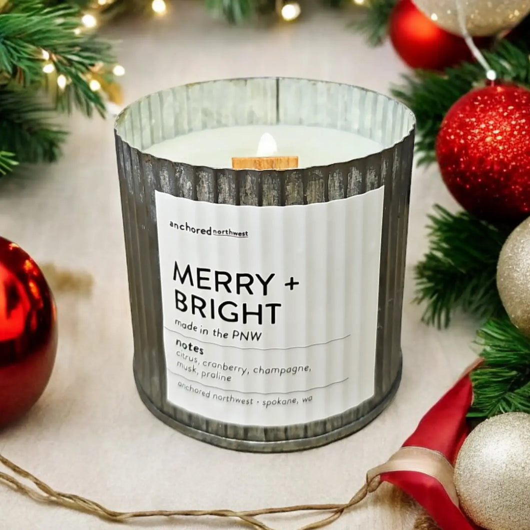 Merry + Bright Wood Wick Candle