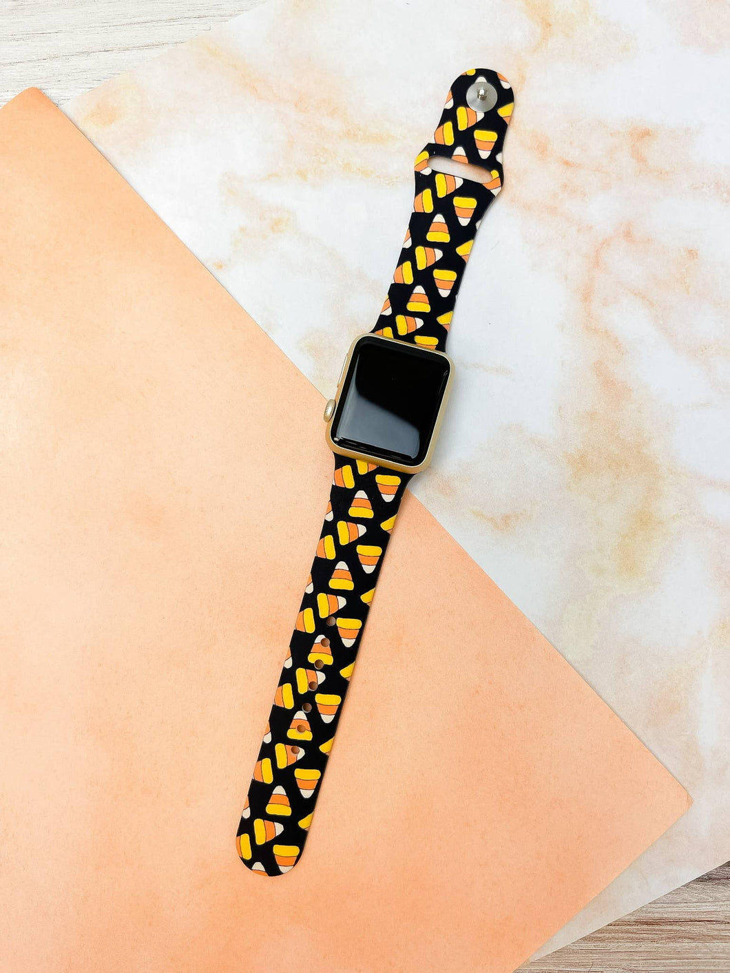 Candy Corn Printed Silicone Watch Band